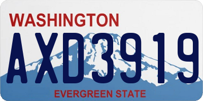 WA license plate AXD3919