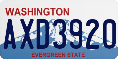 WA license plate AXD3920