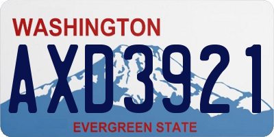 WA license plate AXD3921