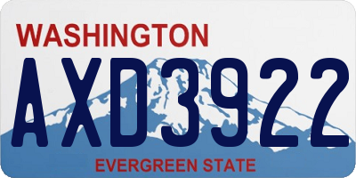 WA license plate AXD3922