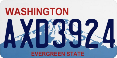 WA license plate AXD3924