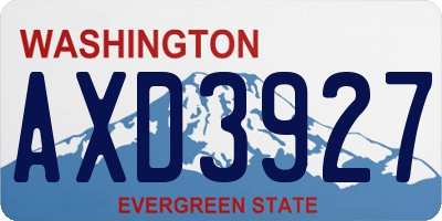 WA license plate AXD3927