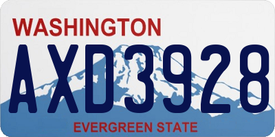 WA license plate AXD3928