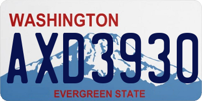 WA license plate AXD3930