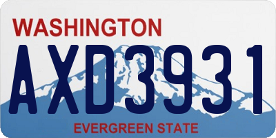 WA license plate AXD3931