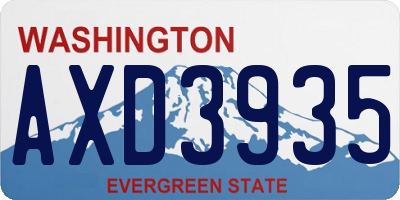 WA license plate AXD3935