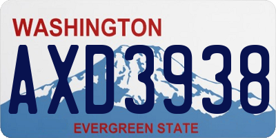 WA license plate AXD3938