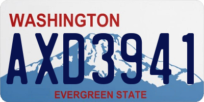 WA license plate AXD3941