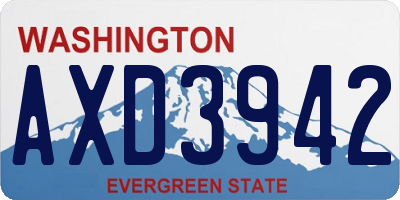 WA license plate AXD3942