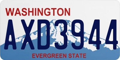 WA license plate AXD3944