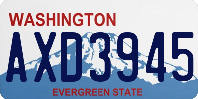WA license plate AXD3945
