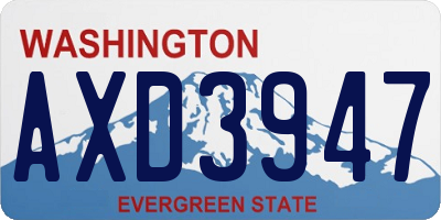 WA license plate AXD3947