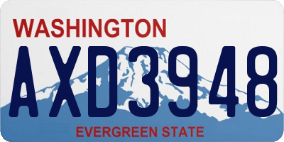 WA license plate AXD3948