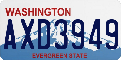 WA license plate AXD3949
