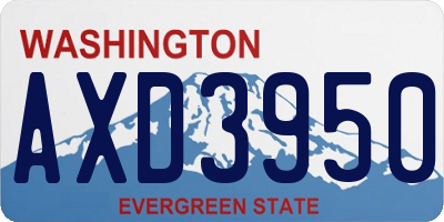 WA license plate AXD3950