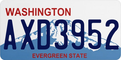 WA license plate AXD3952