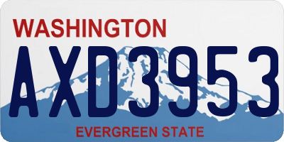 WA license plate AXD3953