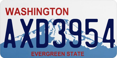 WA license plate AXD3954