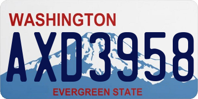 WA license plate AXD3958