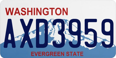 WA license plate AXD3959