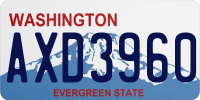 WA license plate AXD3960