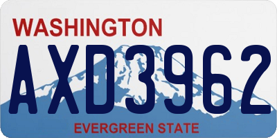WA license plate AXD3962