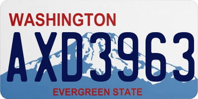 WA license plate AXD3963