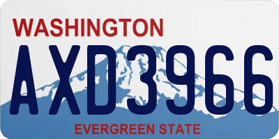 WA license plate AXD3966