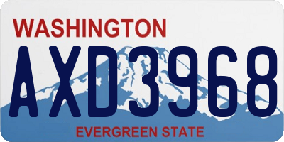 WA license plate AXD3968