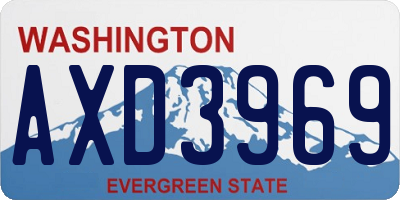 WA license plate AXD3969