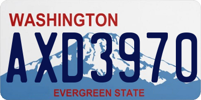 WA license plate AXD3970