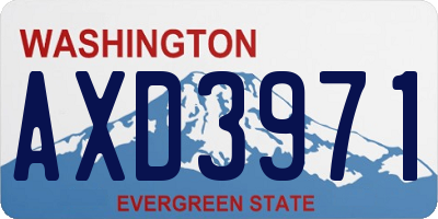 WA license plate AXD3971