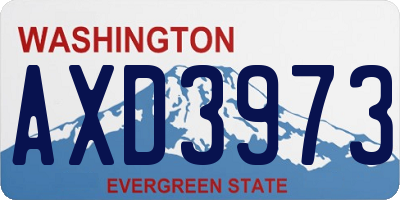 WA license plate AXD3973