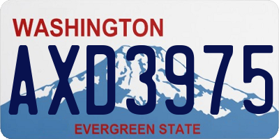 WA license plate AXD3975