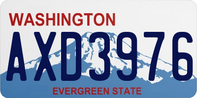 WA license plate AXD3976