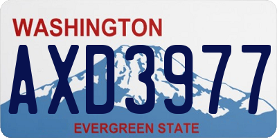 WA license plate AXD3977