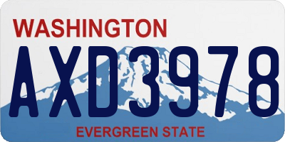 WA license plate AXD3978