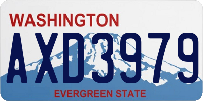 WA license plate AXD3979