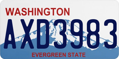 WA license plate AXD3983