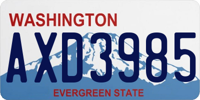 WA license plate AXD3985