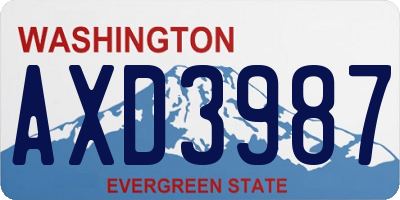 WA license plate AXD3987