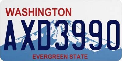 WA license plate AXD3990