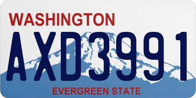 WA license plate AXD3991
