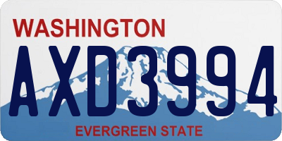 WA license plate AXD3994
