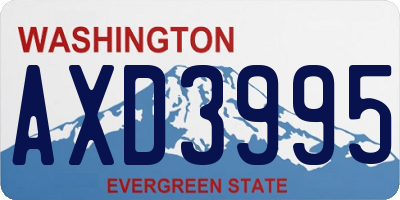 WA license plate AXD3995