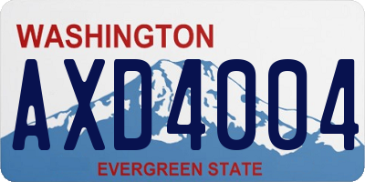 WA license plate AXD4004