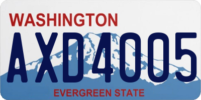 WA license plate AXD4005