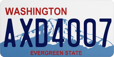 WA license plate AXD4007