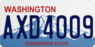WA license plate AXD4009
