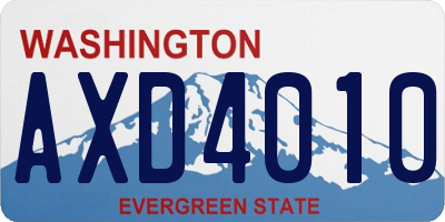 WA license plate AXD4010
